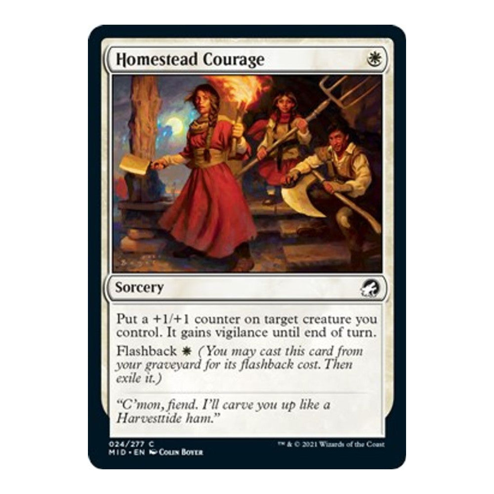 2021 Magic: The Gathering: Innistrad: Midnight Hunt (MID) - Homestead Courage (#24, Common) (, Near Mint)