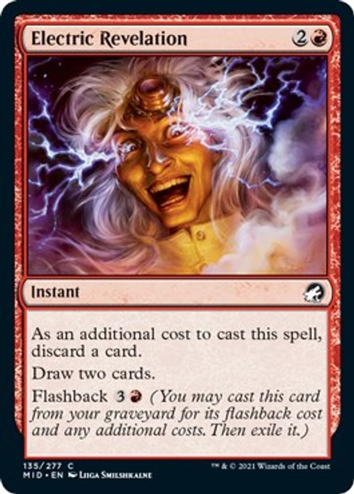 2021 Magic: The Gathering: Innistrad: Midnight Hunt (MID) - Electric Revelation (#135, Common) (, Near Mint)