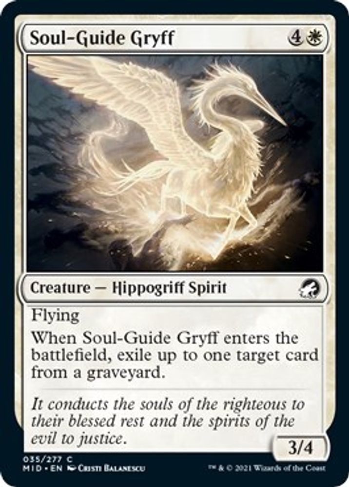 2021 Magic: The Gathering: Innistrad: Midnight Hunt (MID) - Soul Guide Gryff (#35, Common) (, Near Mint)