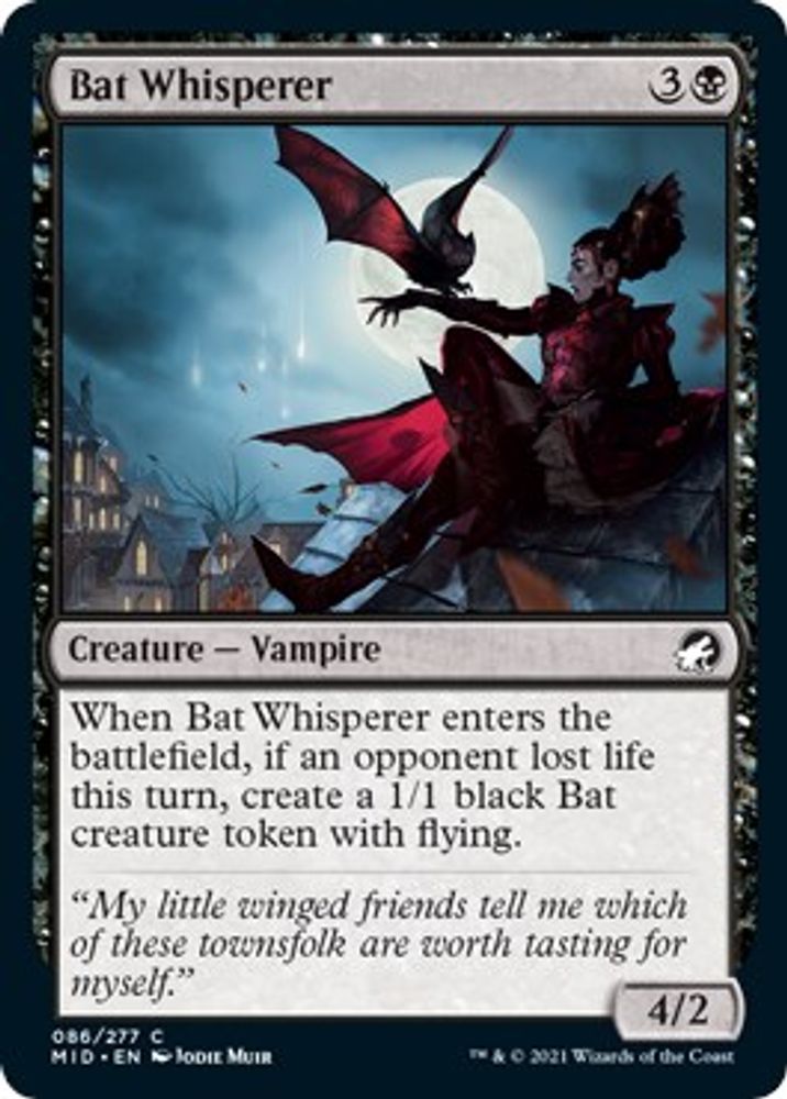2021 Magic: The Gathering: Innistrad: Midnight Hunt (MID) - Bat Whisperer (#86, Common) (, Near Mint)