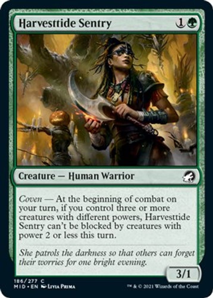 2021 Magic: The Gathering: Innistrad: Midnight Hunt (MID) - Harvesttide Sentry (#186, Common) (, Near Mint)