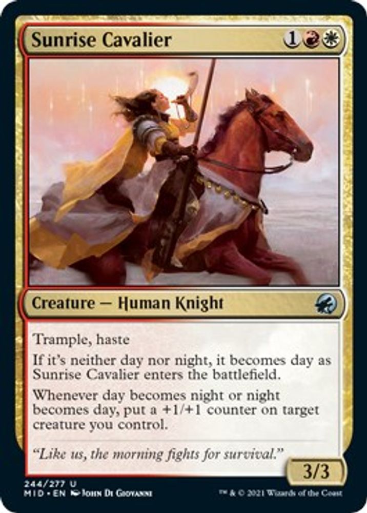 2021 Magic: The Gathering: Innistrad: Midnight Hunt (MID) - Sunrise Cavalier (#244, Uncommon) (, Near Mint)