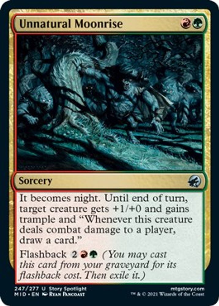 2021 Magic: The Gathering: Innistrad: Midnight Hunt (MID) - Unnatural Moonrise (#247, Uncommon)