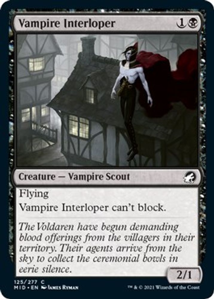 2021 Magic: The Gathering: Innistrad: Midnight Hunt (MID) - Vampire Interloper (#125, Common) (, Near Mint)