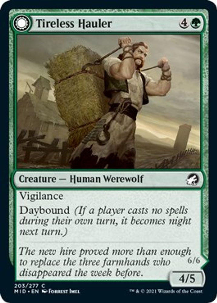 2021 Magic: The Gathering: Innistrad: Midnight Hunt (MID) - Tireless Hauler (#203, Common) (, Near Mint)