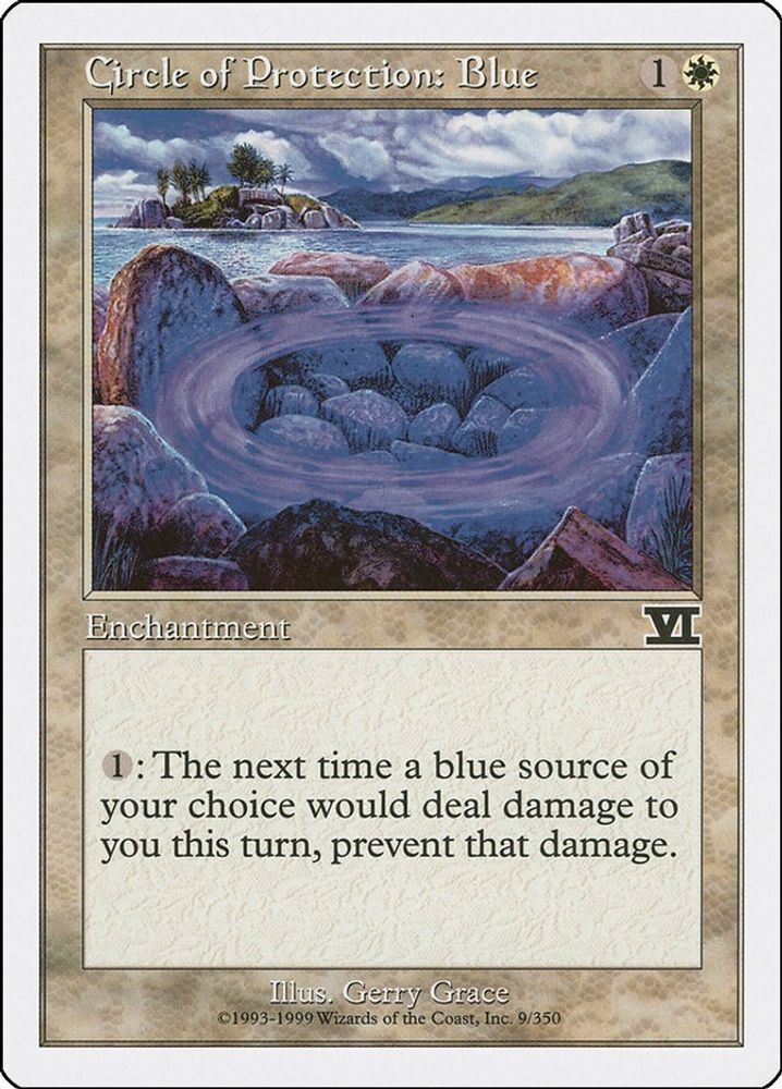 1999 Magic: The Gathering: Classic Sixth Edition (6ED) - Circle of Protection Blue (#9, Common) (, Near Mint)