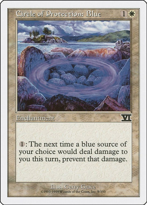 1999 Magic: The Gathering: Classic Sixth Edition (6ED) - Circle of Protection Blue (#9, Common) (, Near Mint)