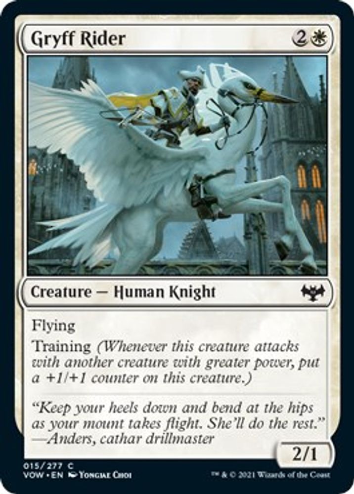 2021 Magic: The Gathering: Innistrad: Crimson Vow (VOW) - Gryff Rider (#15, Common) (, Near Mint)