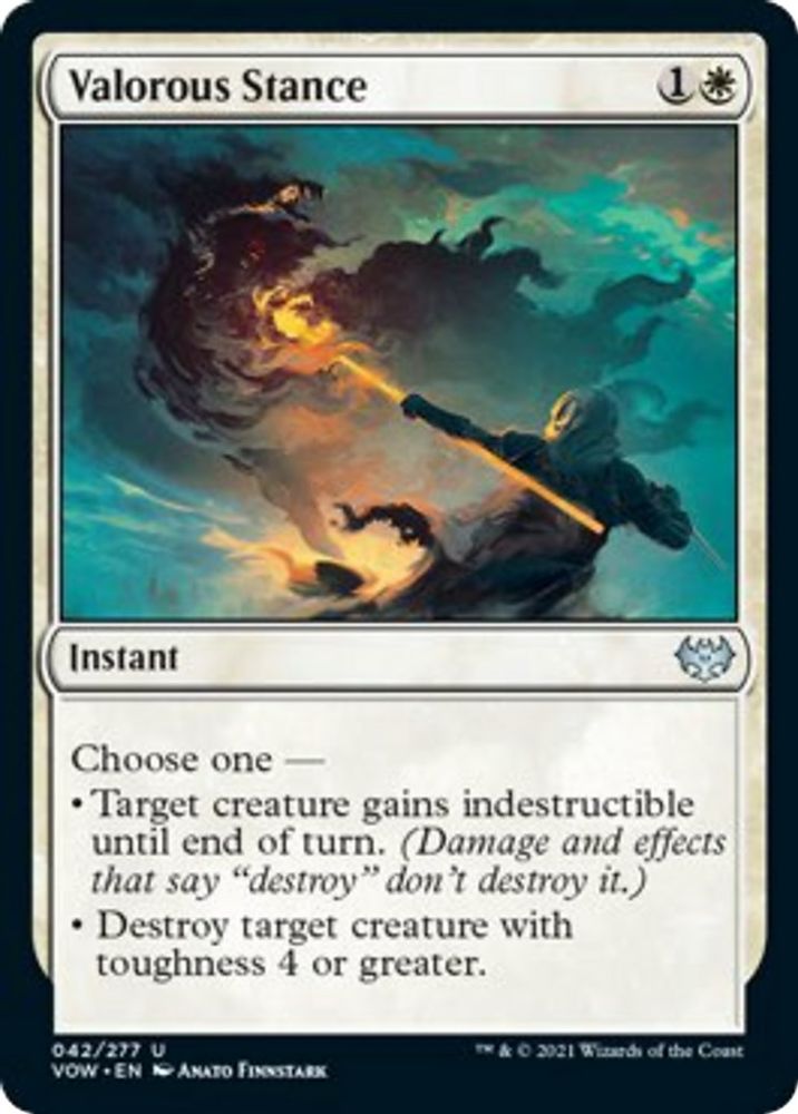 2021 Magic: The Gathering: Innistrad: Crimson Vow (VOW) - Valorous Stance (#42, Uncommon) (, Near Mint)