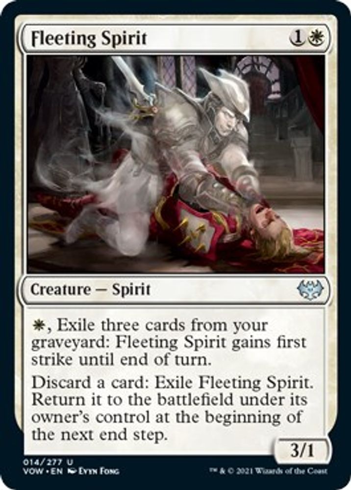 2021 Magic: The Gathering: Innistrad: Crimson Vow (VOW) - Fleeting Spirit (#14, Uncommon) (, Near Mint)