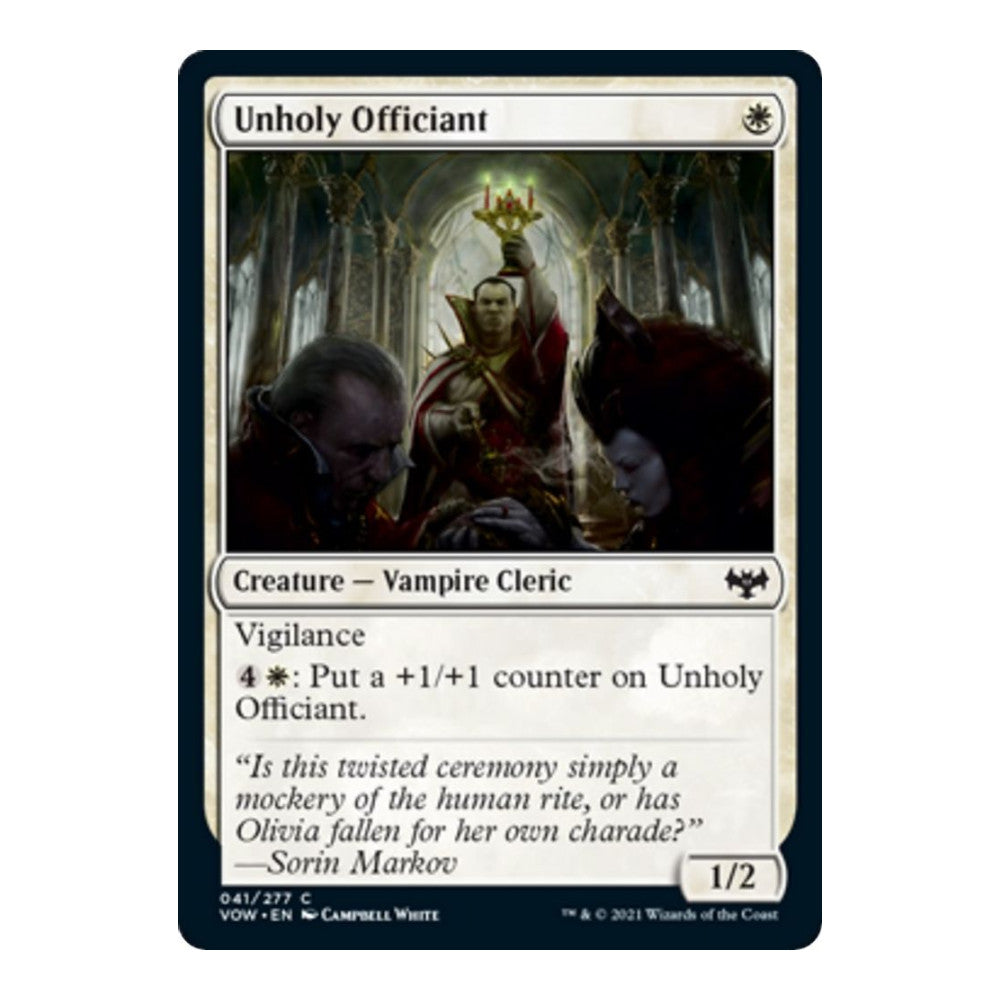 2021 Magic: The Gathering: Innistrad: Crimson Vow (VOW) - Unholy Officiant (#41, Common) (, Near Mint)