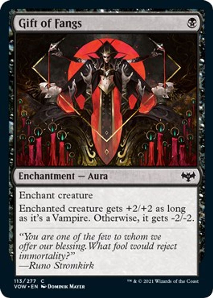 2021 Magic: The Gathering: Innistrad: Crimson Vow (VOW) - Gift of Fangs (#113, Common) (Foil, Near Mint)