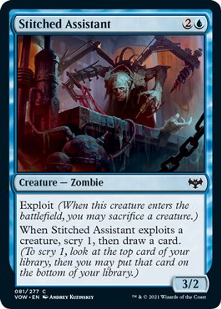 2021 Magic: The Gathering: Innistrad: Crimson Vow (VOW) - Stitched Assistant (#81, Common) (, Near Mint)