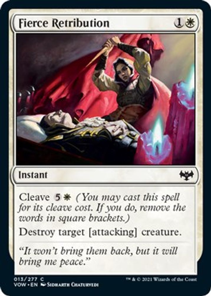 2021 Magic: The Gathering: Innistrad: Crimson Vow (VOW) - Fierce Retribution (#13, Common) (, Near Mint)