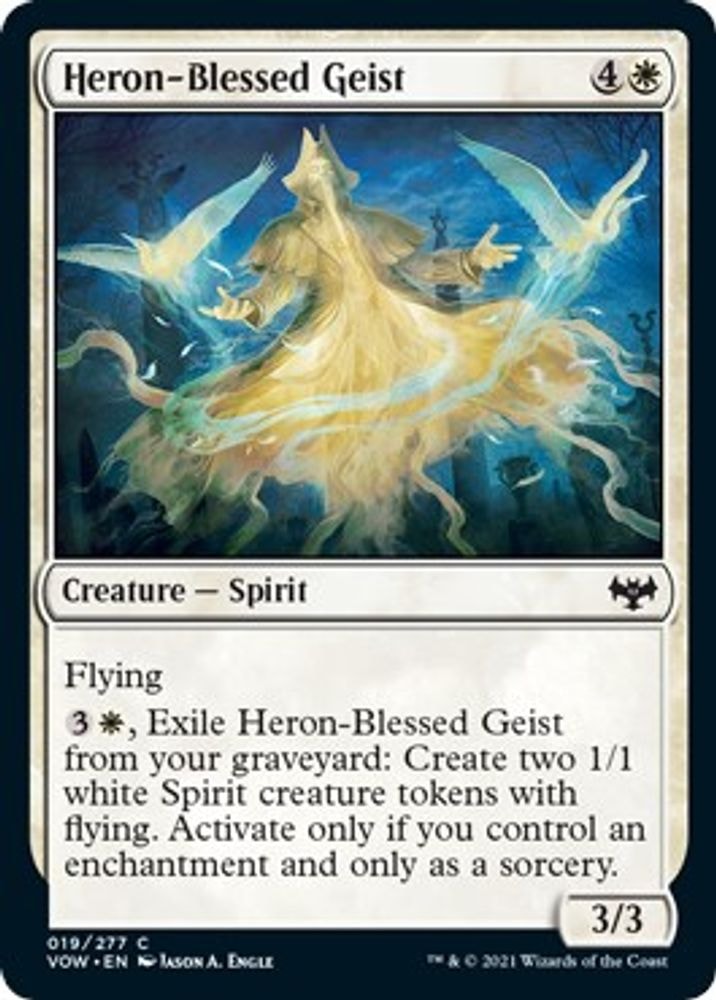 2021 Magic: The Gathering: Innistrad: Crimson Vow (VOW) - Heron Blessed Geist (#19, Common) (, Near Mint)