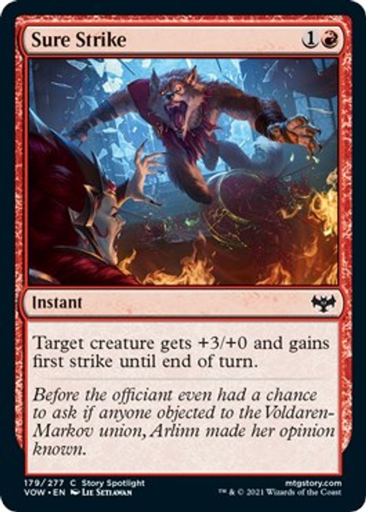 2021 Magic: The Gathering: Innistrad: Crimson Vow (VOW) - Sure Strike (#179, Common) (, Near Mint)