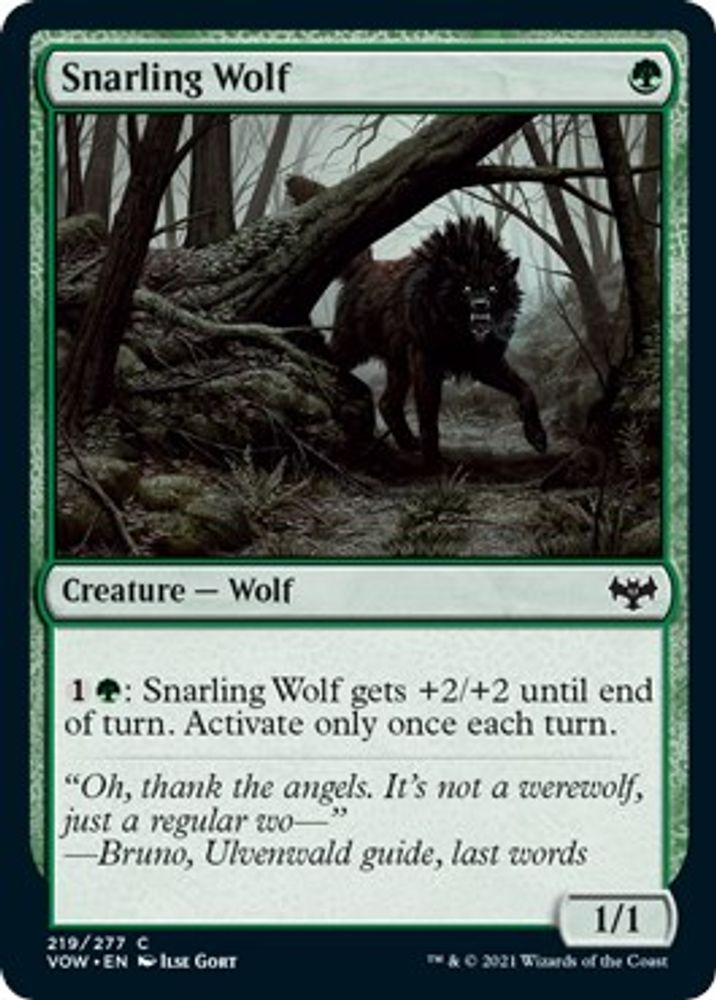2021 Magic: The Gathering: Innistrad: Crimson Vow (VOW) - Snarling Wolf (#219, Common) (, Near Mint)