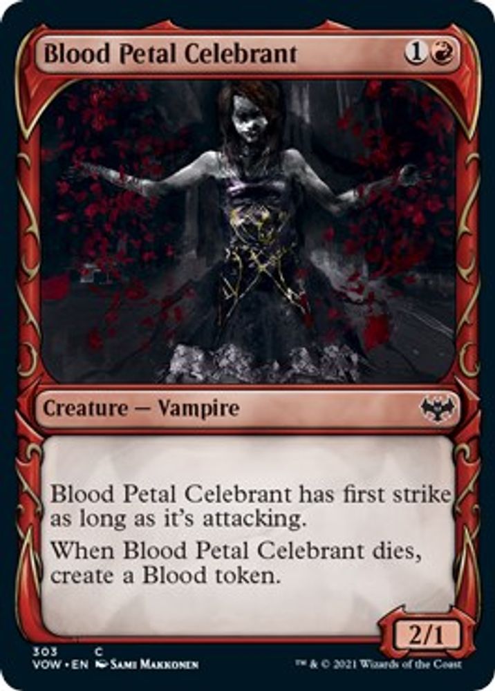 2021 Magic: The Gathering: Innistrad: Crimson Vow (VOW) - Blood Petal Celebrant Showcase (#303, Common) (, Near Mint)