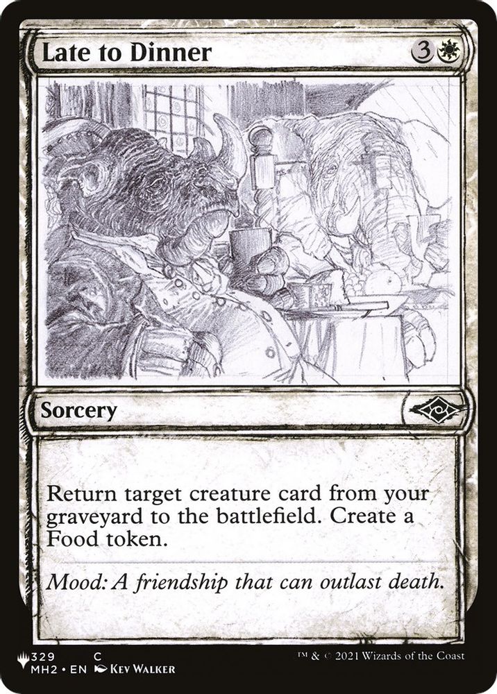 2026 Magic: The Gathering: The List Reprints (LIST) - Late to Dinner (Showcase) (#MH2-329, Common) (, Near Mint)