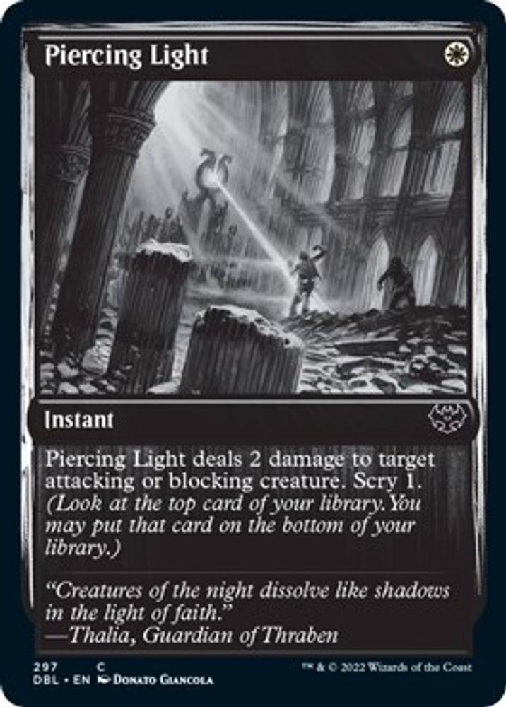 2022 Magic: The Gathering: Innistrad: Double Feature (DBL) - Piercing Light (#297, Common) (, Near Mint)