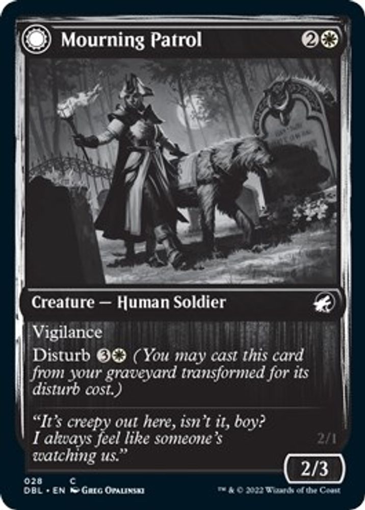 2022 Magic: The Gathering: Innistrad: Double Feature (DBL) - Mourning Patrol (#28, Common) (, Near Mint)