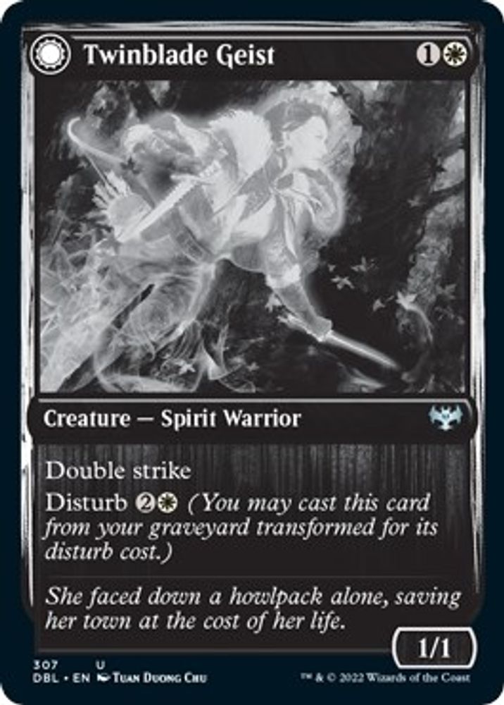2022 Magic: The Gathering: Innistrad: Double Feature (DBL) - Twinblade Geist (#307, Uncommon) (, Near Mint)