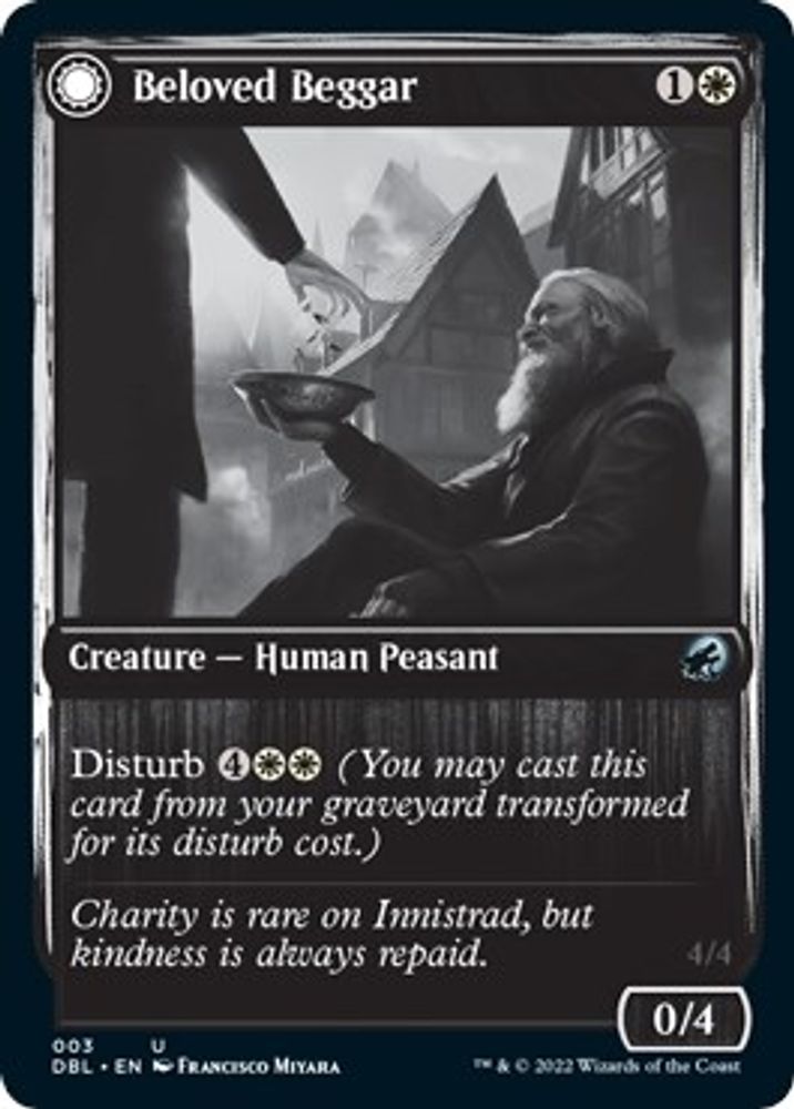 2022 Magic: The Gathering: Innistrad: Double Feature (DBL) - Beloved Beggar (#3, Uncommon) (Foil, Near Mint)