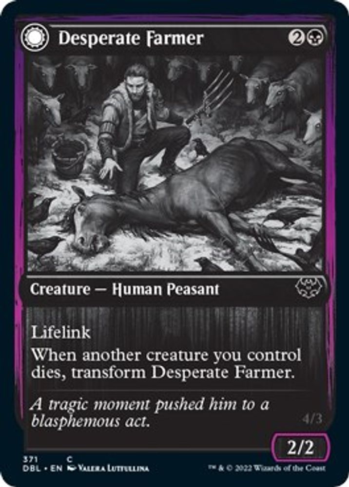 2022 Magic: The Gathering: Innistrad: Double Feature (DBL) - Desperate Farmer (#371, Common) (, Near Mint)