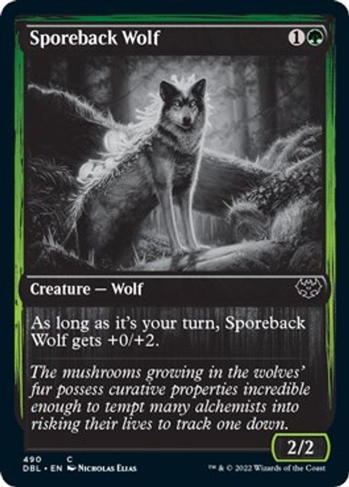 2022 Magic: The Gathering: Innistrad: Double Feature (DBL) - Sporeback Wolf (#490, Common) (, Near Mint)