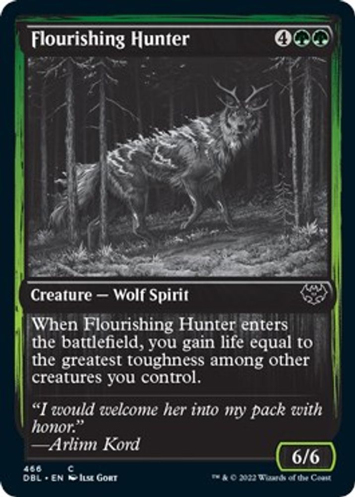 2022 Magic: The Gathering: Innistrad: Double Feature (DBL) - Flourishing Hunter (#466, Common) (, Near Mint)