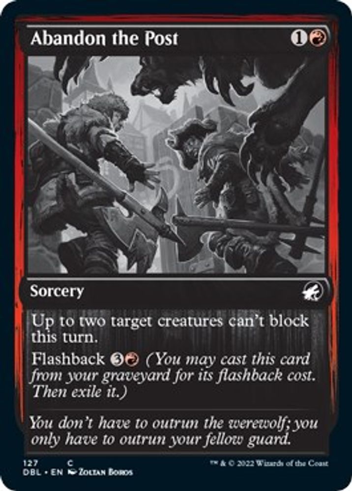 2022 Magic: The Gathering: Innistrad: Double Feature (DBL) - Abandon the Post (#127, Common) (, Near Mint)