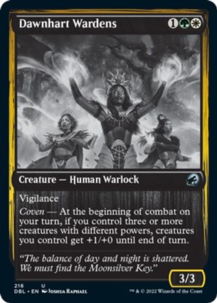 2022 Magic: The Gathering: Innistrad: Double Feature (DBL) - Dawnhart Wardens (#216, Uncommon) (, Near Mint)
