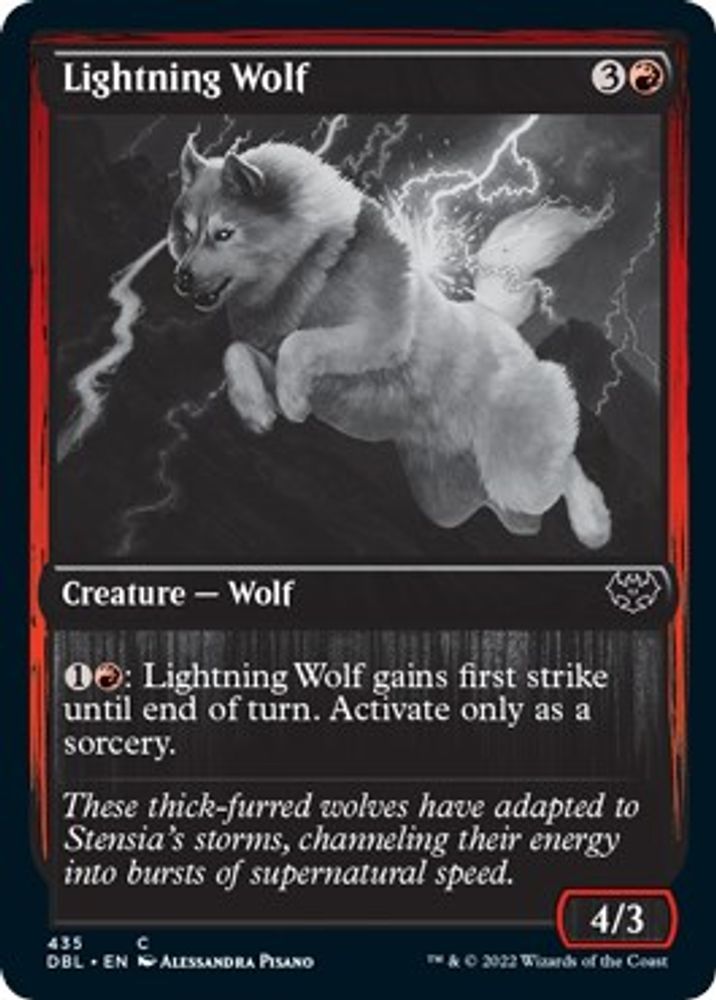 2022 Magic: The Gathering: Innistrad: Double Feature (DBL) - Lightning Wolf (#435, Common) (, Near Mint)