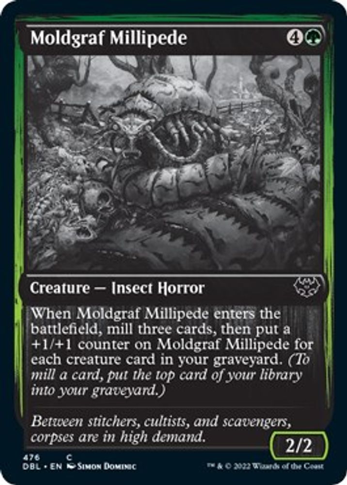 2022 Magic: The Gathering: Innistrad: Double Feature (DBL) - Moldgraf Millipede (#476, Common) (, Near Mint)