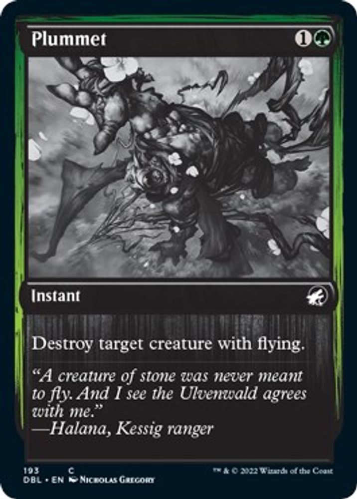 2022 Magic: The Gathering: Innistrad: Double Feature (DBL) - Plummet (#193, Common) (, Near Mint)