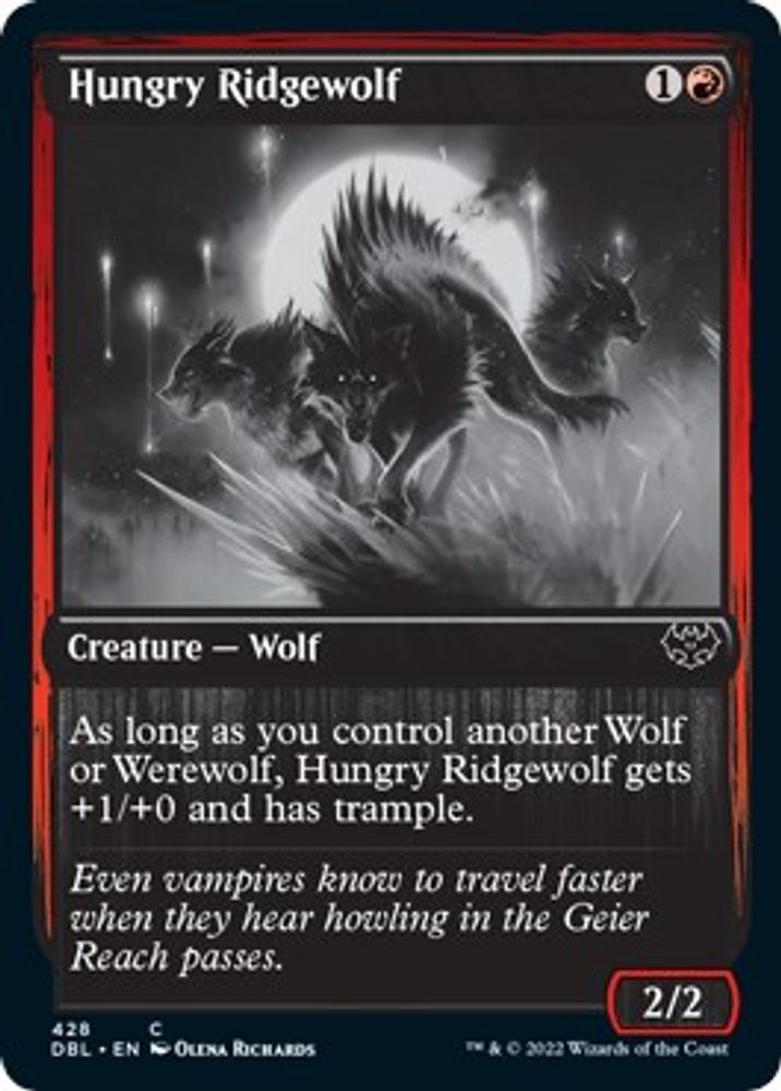 2022 Magic: The Gathering: Innistrad: Double Feature (DBL) - Hungry Ridgewolf (#428, Common) (, Near Mint)