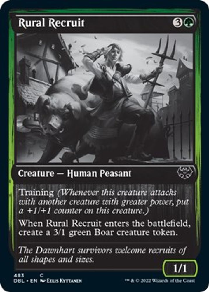 2022 Magic: The Gathering: Innistrad: Double Feature (DBL) - Rural Recruit (#483, Common) (, Near Mint)