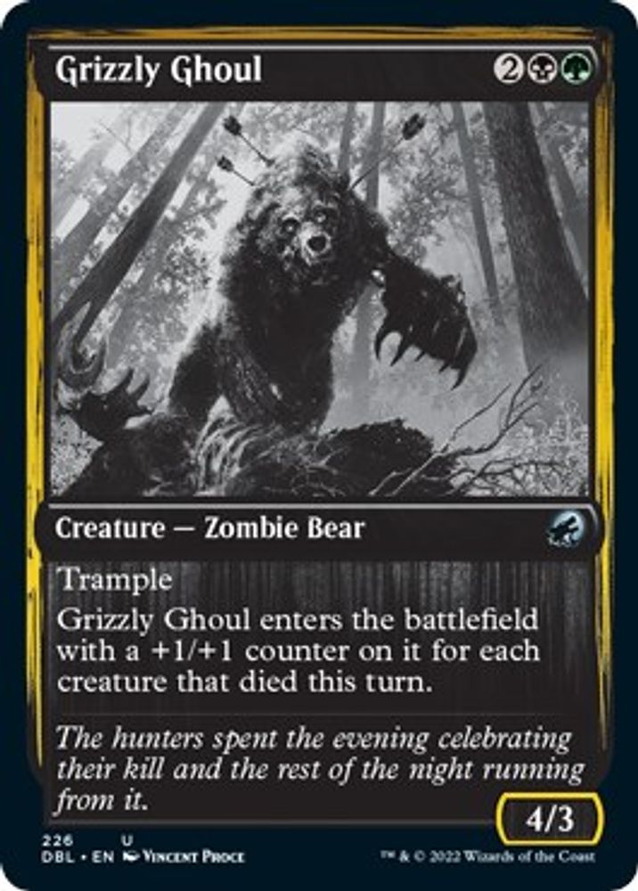 2022 Magic: The Gathering: Innistrad: Double Feature (DBL) - Grizzly Ghoul (#226, Uncommon)