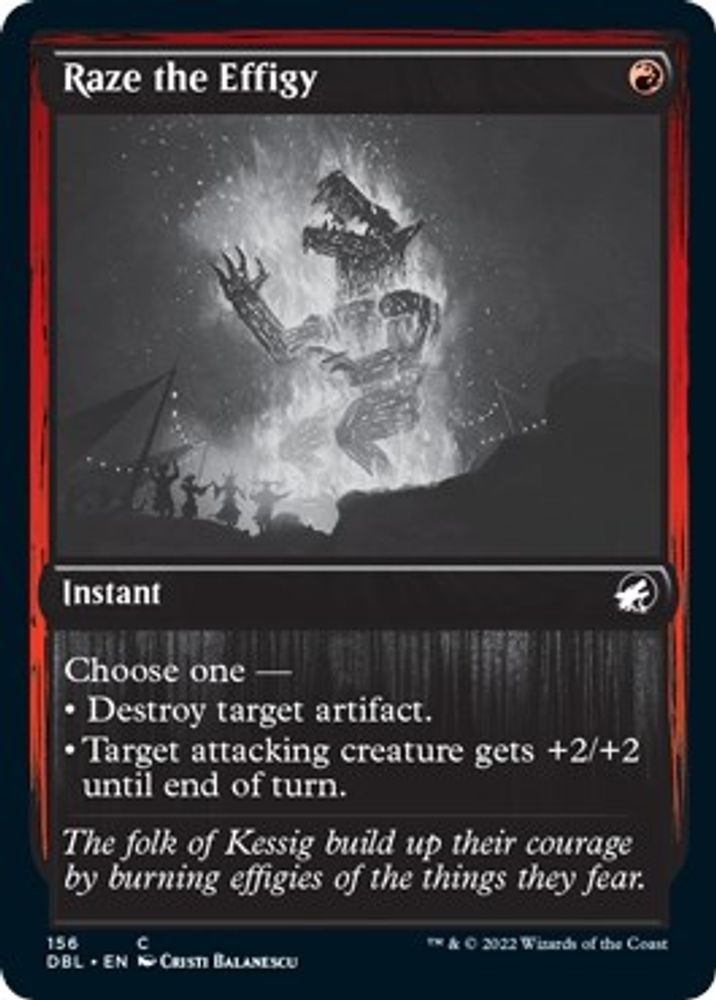 2022 Magic: The Gathering: Innistrad: Double Feature (DBL) - Raze the Effigy (#156, Common) (, Near Mint)