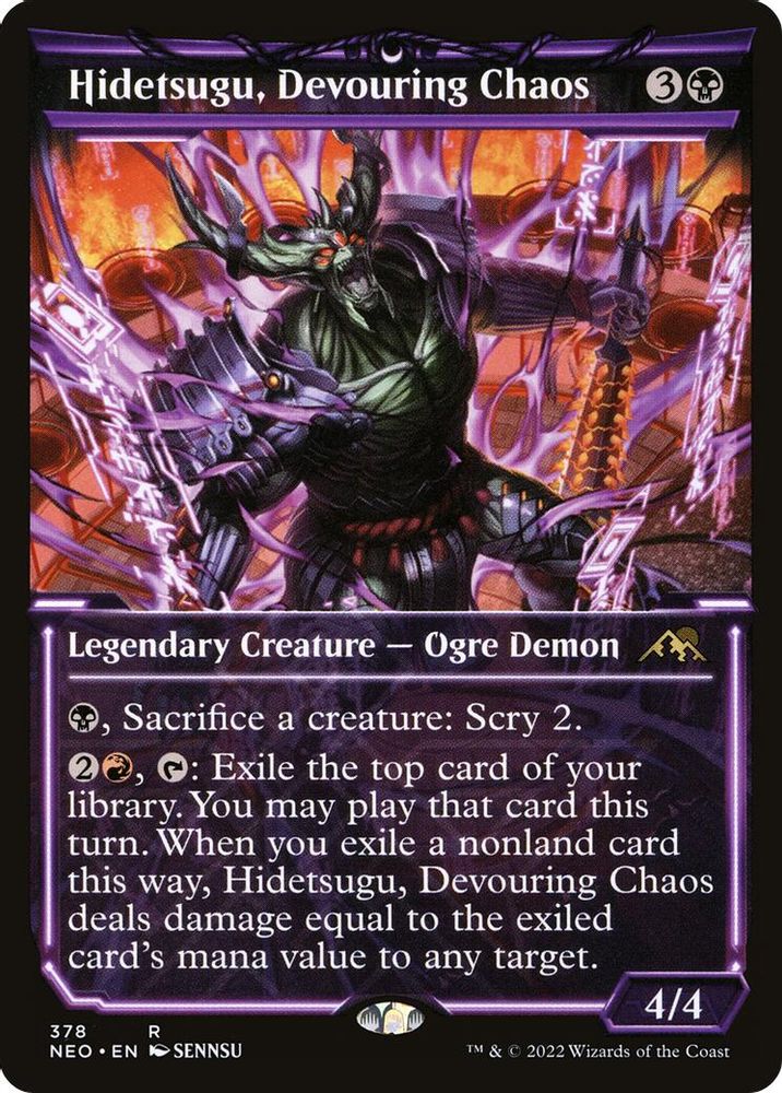 2022 Magic: The Gathering: Kamigawa: Neon Dynasty (NEO) - Hidetsugu Devouring Chaos Showcase (#378, Rare) (Foil, Near Mint)