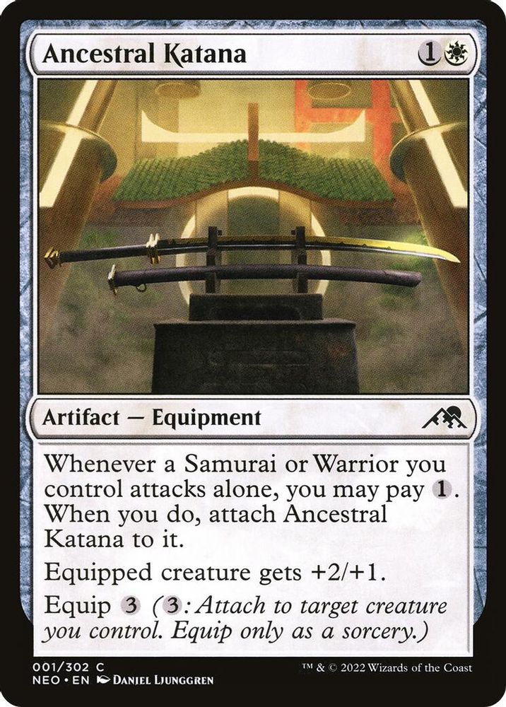 2022 Magic: The Gathering: Kamigawa: Neon Dynasty (NEO) - Ancestral Katana (#1, Common) (, Near Mint)