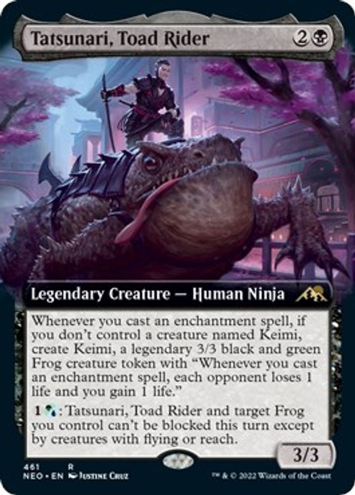 2022 Magic: The Gathering: Kamigawa: Neon Dynasty (NEO) - Tatsunari Toad Rider Extended Art (#461, Rare) (, Near Mint)