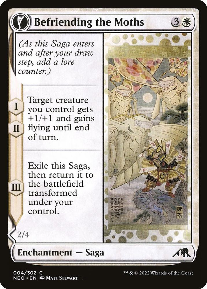 2022 Magic: The Gathering: Kamigawa: Neon Dynasty (NEO) - Befriending the Moths (#4, Common) (, Near Mint)