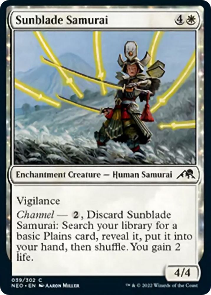 2022 Magic: The Gathering: Kamigawa: Neon Dynasty (NEO) - Sunblade Samurai (#39, Common) (, Near Mint)