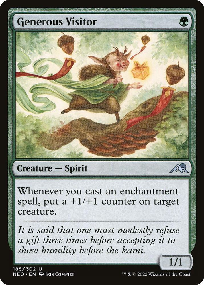 2022 Magic: The Gathering: Kamigawa: Neon Dynasty (NEO) - Generous Visitor (#185, Uncommon) (, Near Mint)
