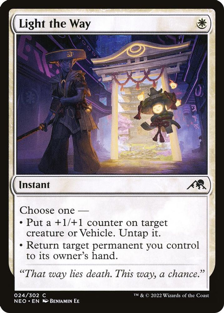 2022 Magic: The Gathering: Kamigawa: Neon Dynasty (NEO) - Light the Way (#24, Common) (, Near Mint)