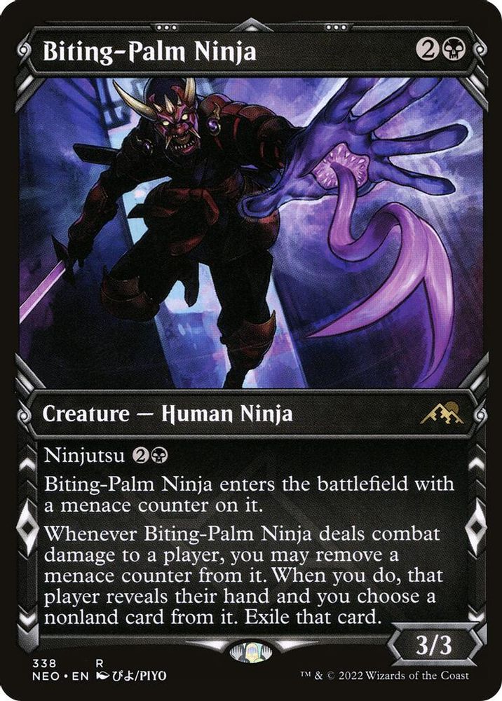 2022 Magic: The Gathering: Kamigawa: Neon Dynasty (NEO) - Biting Palm Ninja Showcase (#338, Rare) (, Near Mint)