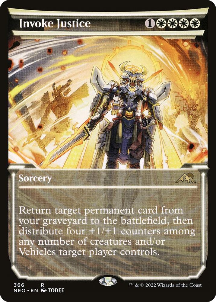 2022 Magic: The Gathering: Kamigawa: Neon Dynasty (NEO) - Invoke Justice Showcase (#366, Rare) (, Near Mint)
