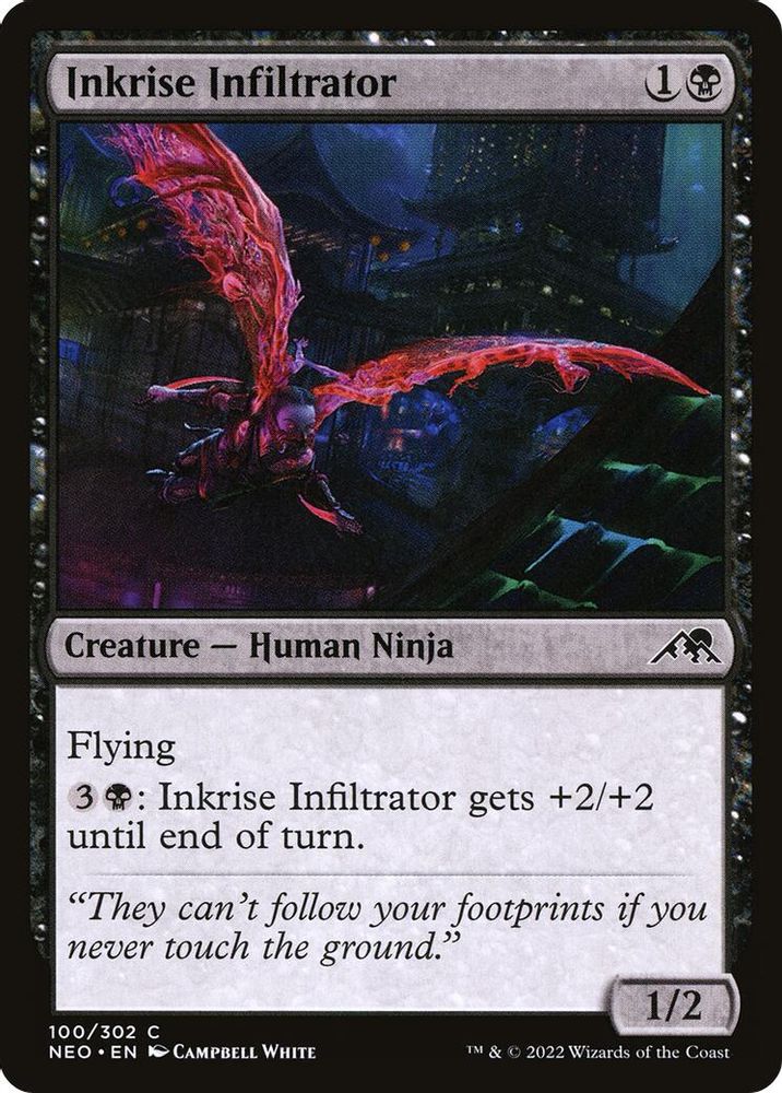 2022 Magic: The Gathering: Kamigawa: Neon Dynasty (NEO) - Inkrise Infiltrator (#100, Common) (, Near Mint)