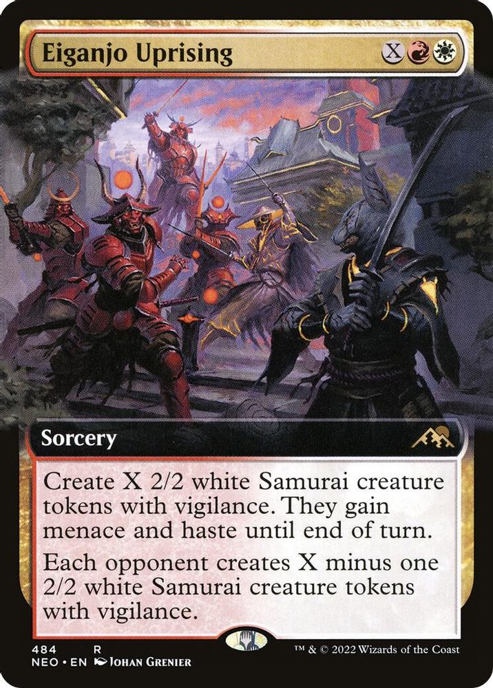 2022 Magic: The Gathering: Kamigawa: Neon Dynasty (NEO) - Eiganjo Uprising Extended Art (#484, Rare) (Foil, Near Mint)